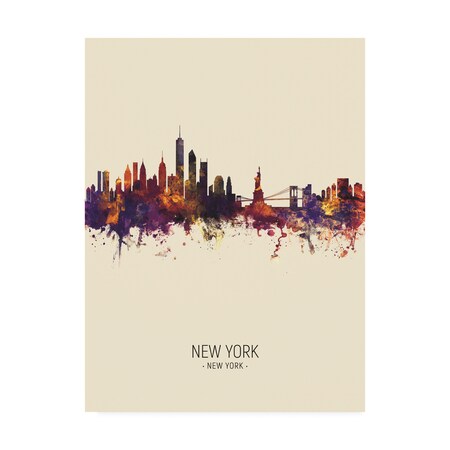 Michael Tompsett 'New York Skyline Portrait III' Canvas Art,14x19